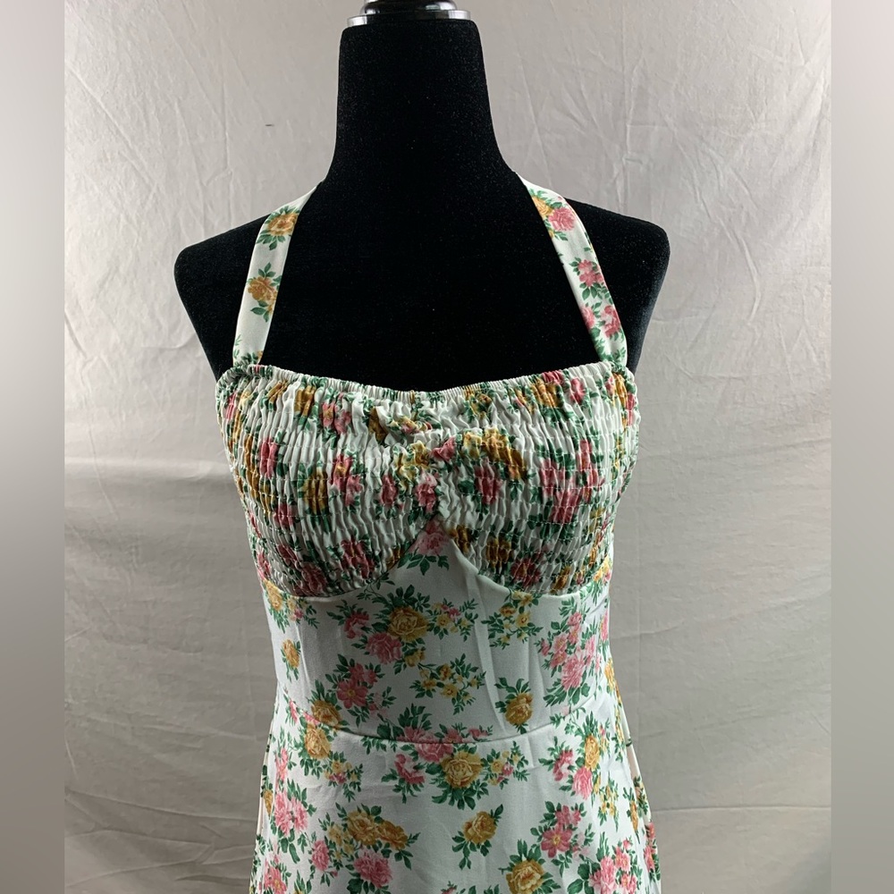 Boho Floral Print Ruffle Hem Halter Dress* - Picture 8 of 10